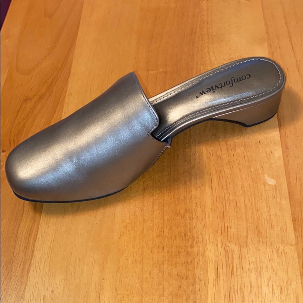 Gunmetal/Silver Mules BRAND NEW